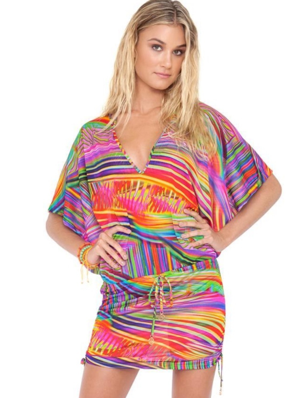 Lulu Fama Dreamin Cabana V Neck Dress